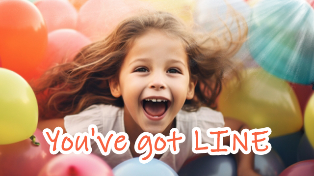 海外の女の子の声で「You've got LINE」のイメージ画像